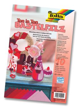 Obrázek produktu: Dekorační filc - 10 listů - 20 × 30 cm, barva: červená