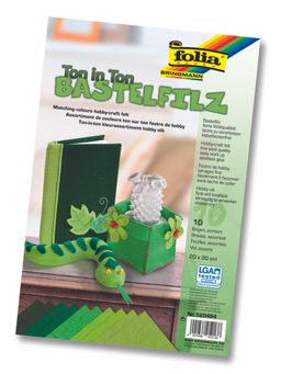 Obrázek produktu: Dekorační filc - 10 listů - 20 × 30 cm, barva: zelená