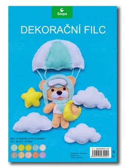 Obrázek produktu: Dekorační filc (barevná plsť) 20 x 30 cm - MIX 10 pastelových barev