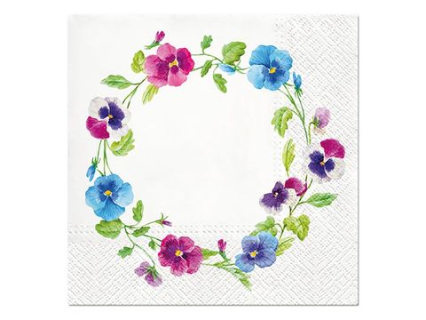 Obrázek produktu: Dekorační ubrousky 33 × 33 cm, 20 ks - macešky