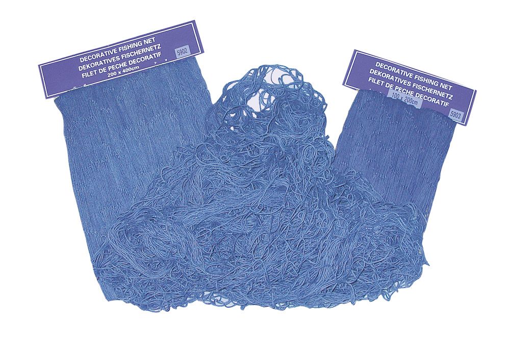 Dekorativní rybářská síť, modrá, 200 × 400 cm