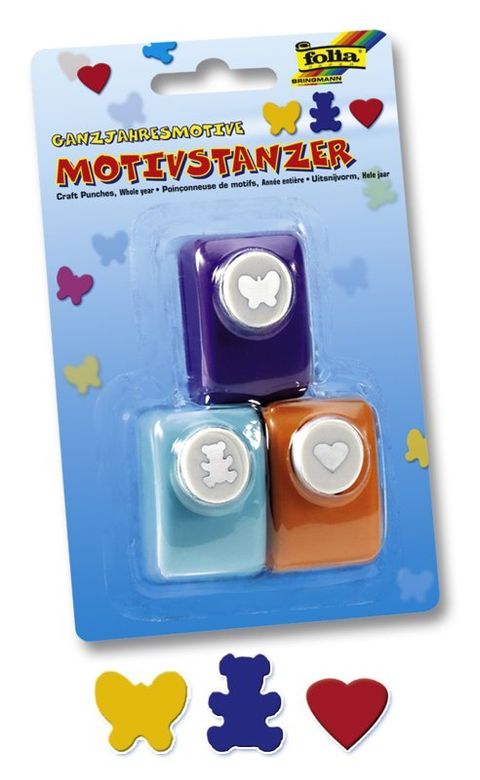 Obrázek produktu: Děrovačka ozdobná - větší (motýl, medvídek, srdce)