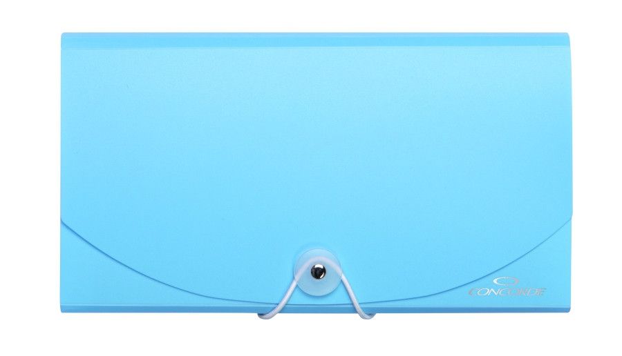 Desky na dokumenty CONCORDE s gumou DL 13 kapes - pastelově modré