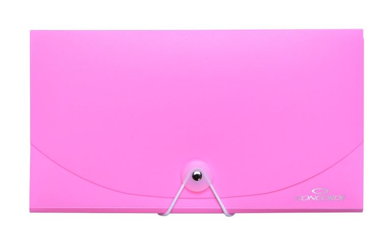 Desky na dokumenty CONCORDE s gumou DL, 13 kapes, pastel růžová CONCORDE