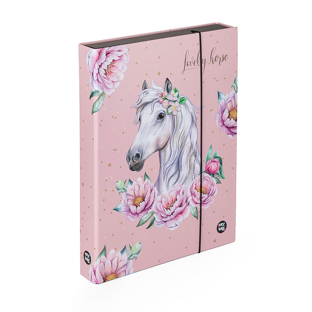 Desky na sešity s boxem A4 Jumbo - Kůň romantic