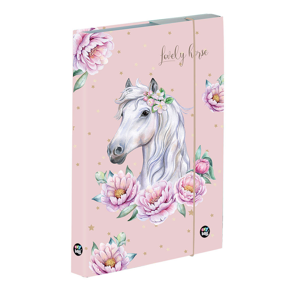 Desky na sešity s boxem A5 Jumbo - Kůň romantic