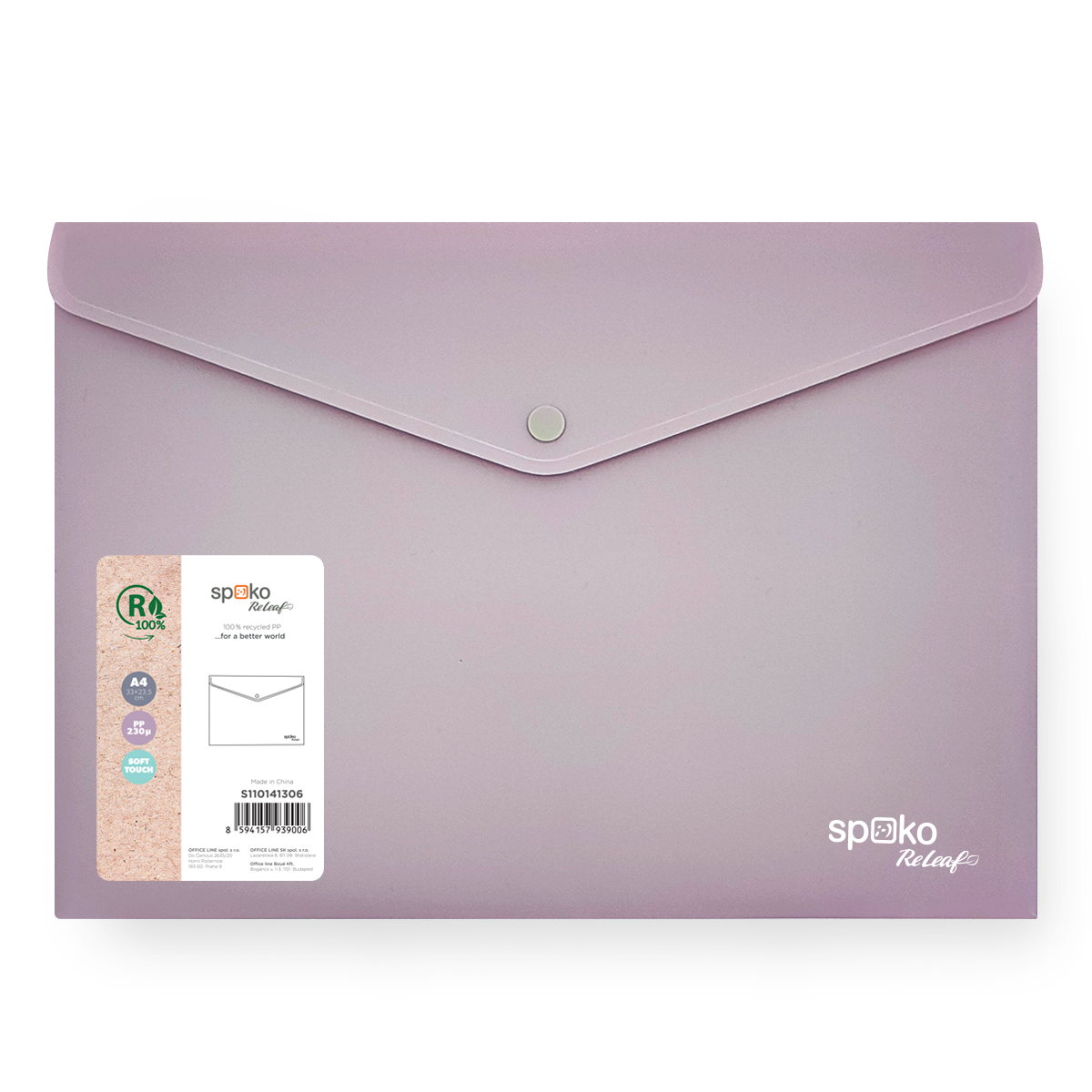 Desky s drukem Spoko ReLeaf A4 PP 1 ks - fialové