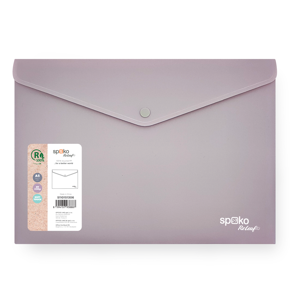 Desky s drukem Spoko ReLeaf A5 PP 1 ks - fialové