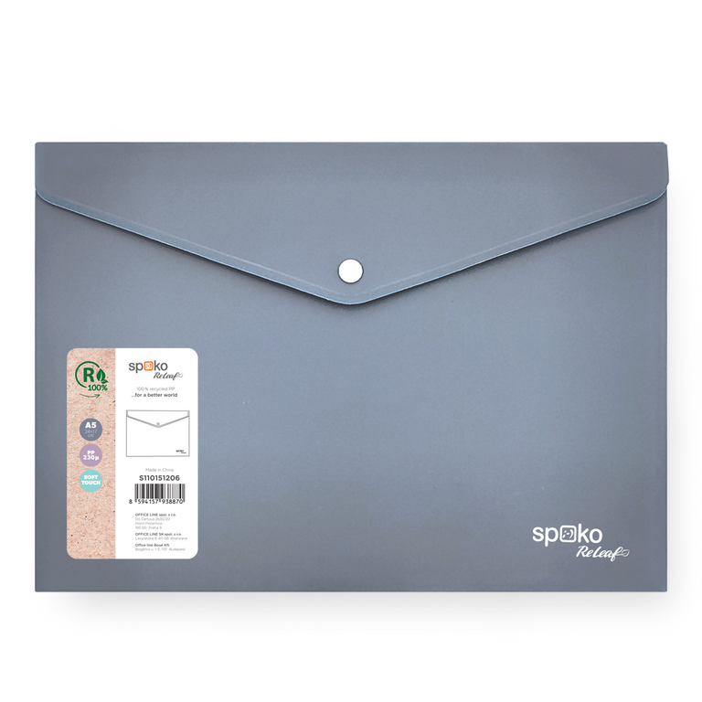 Desky s drukem Spoko ReLeaf A5 PP 1 ks - šedé