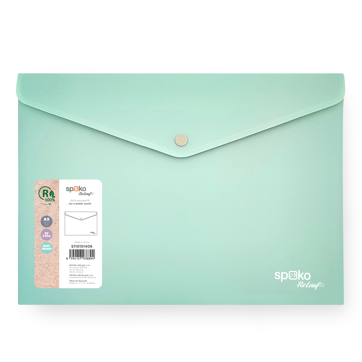 Desky s drukem Spoko ReLeaf A5 PP 1 ks - zelené