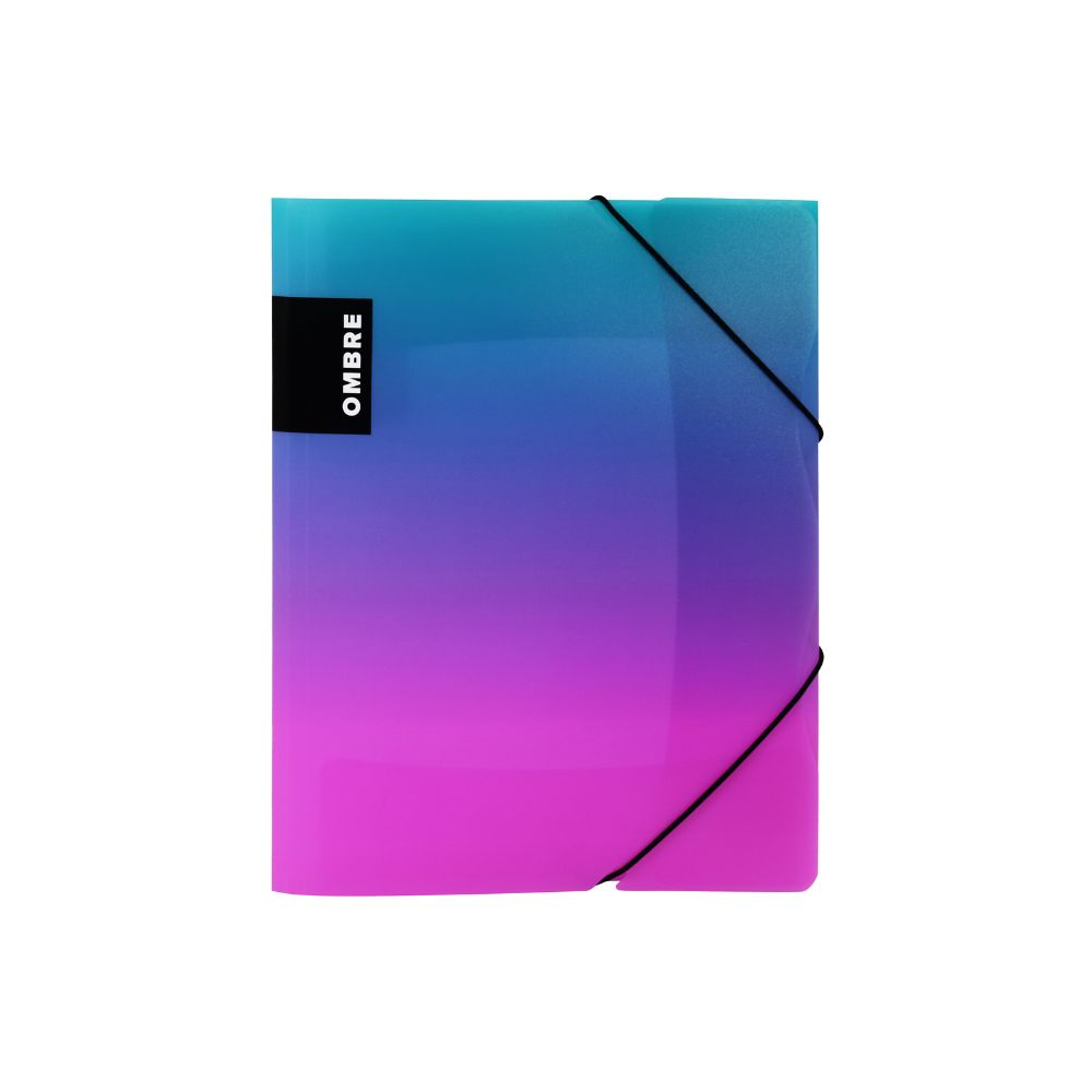 Desky s gumou A4 3 klopy, PP OMBRE - růžová