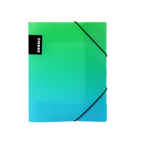 Obrázek produktu: Desky s gumou A4 3 klopy, PP OMBRE - zelená