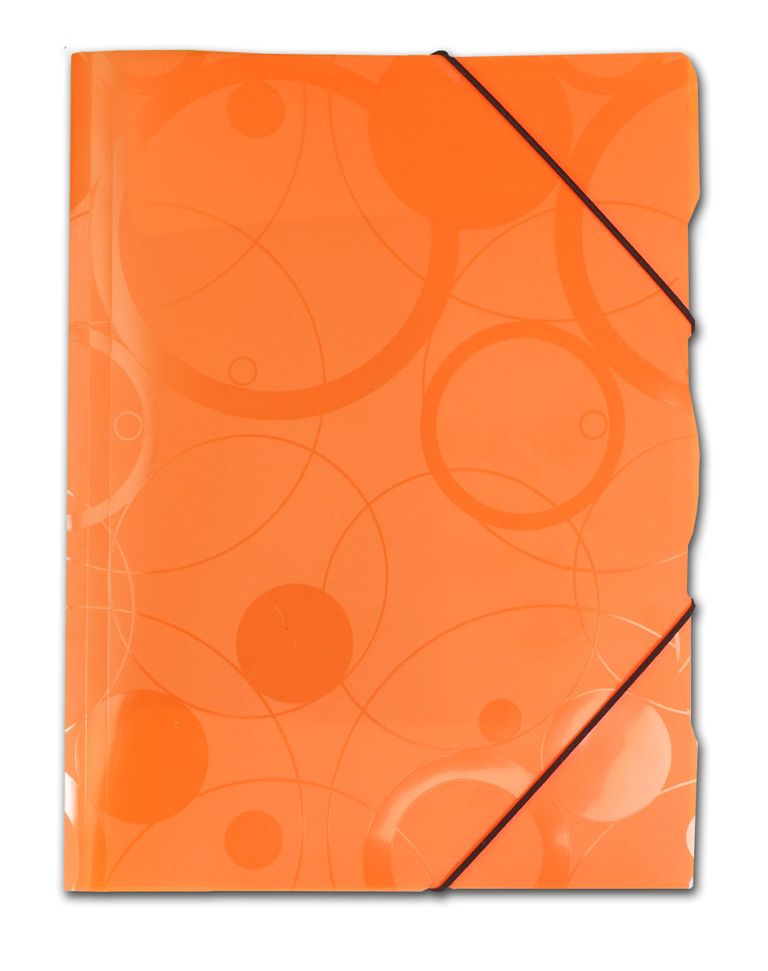 Levně Desky s gumou A4 PP 3 klopy Neo Colori - oranžová