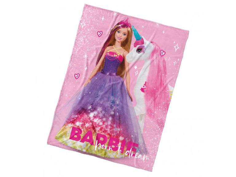 Carbotex Dětská deka Barbie a Kouzelný Jednorožec 130x170 cm
