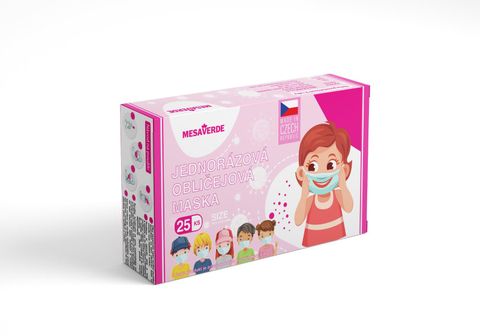 Obrázek produktu: Dětská zdravotnická ochranná rouška - 25 ks (varianta holky)