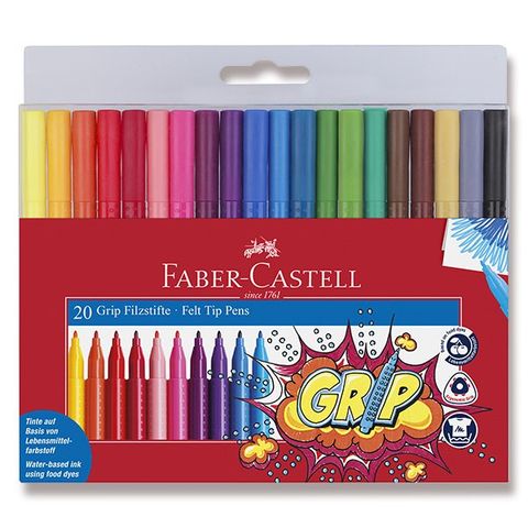 Obrázek produktu: Dětské fixy Faber-Castell Grip - sada 20 barev