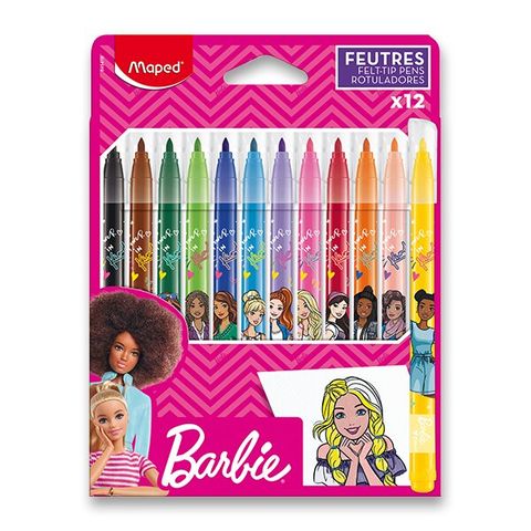 Obrázek produktu: Dětské fixy MAPED Barbie - sada 12 barev