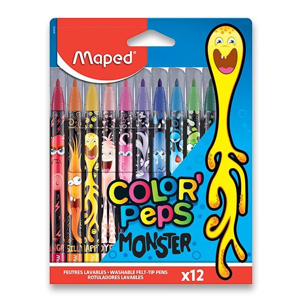 Dětské fixy MAPED Color'Pep´s Monster - 12 barev