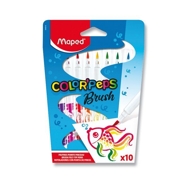 Dětské fixy MAPED Color'Peps Brush - 10 barev
