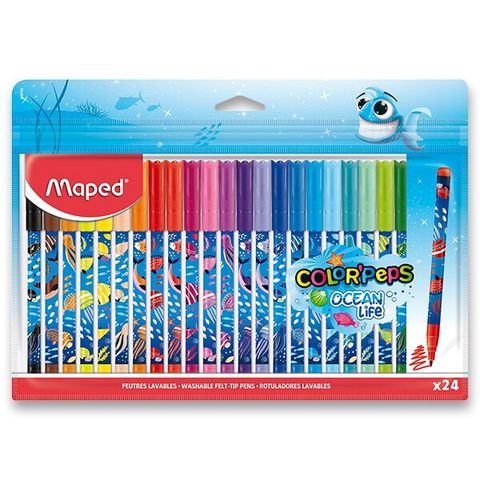 Obrázek produktu: Dětské fixy MAPED Color'Peps Ocean Life Decorated - 24 barev