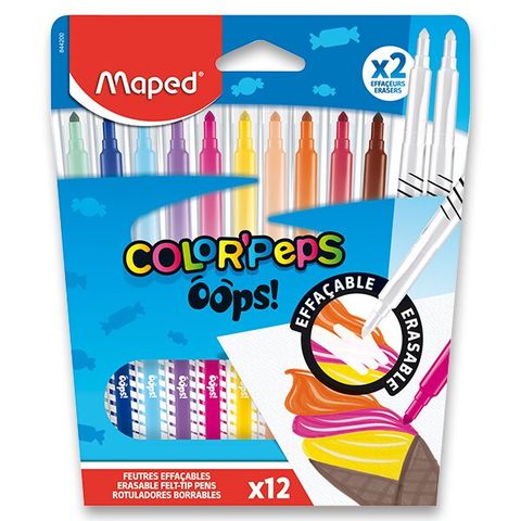Obrázek produktu: Dětské fixy Maped Color'Peps Oops - sada 12 barev + 2 zmizíky