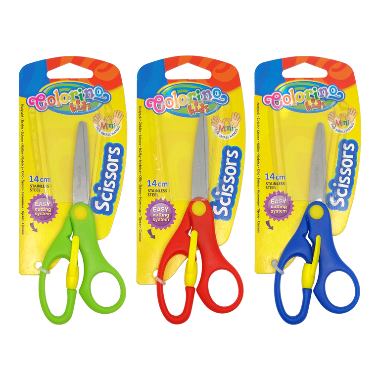 Levně Dětské nůžky se zarážkou Colorino - 13,8 cm - mix barev