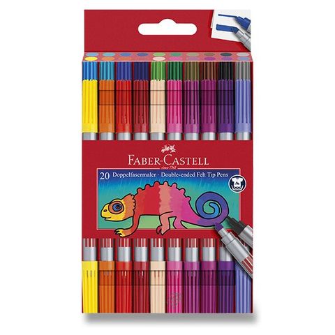 Obrázek produktu: Dětské oboustranné fixy Faber-Castell - 20 barev