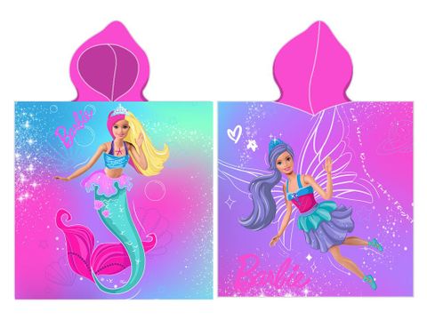 Obrázek produktu: Dětské pončo - BARBIE DUHOVÁ MOŘSKÁ PANNA