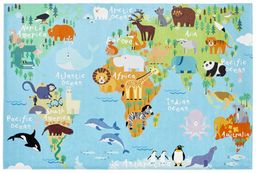 Obrázek produktu: Dětský koberec Mapa světa Torino Kids - 80 x 120 cm