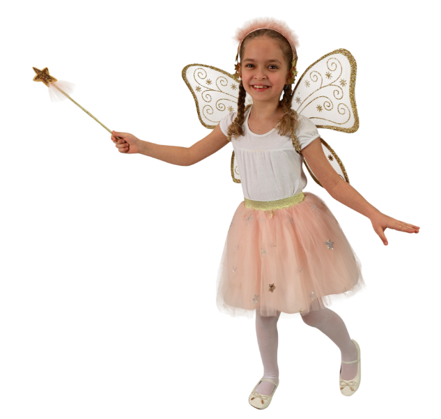 Dětský kostým TUTU - víla, růžovo-zlatá