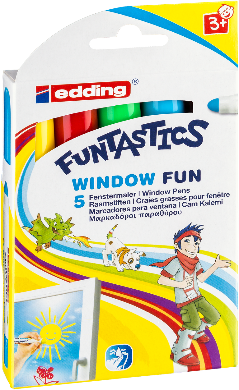 Edding Dětský popisovač Funtastics na okna 16, sada 5 barev VOLF kancelářské potřeby spol. s r.o.