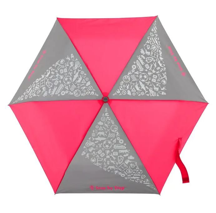 Dětský skládací deštník s reflexními obrázky, Neon Pink