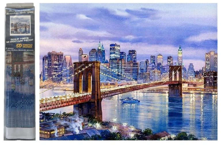 Diamantový obrázek - Brooklinský most, New York 30 x 40 cm