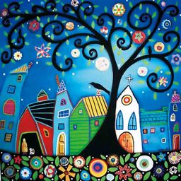 Obrázek produktu: Diamantový obrázek mandala 7D - Pohádkové město 30 x 30 cm