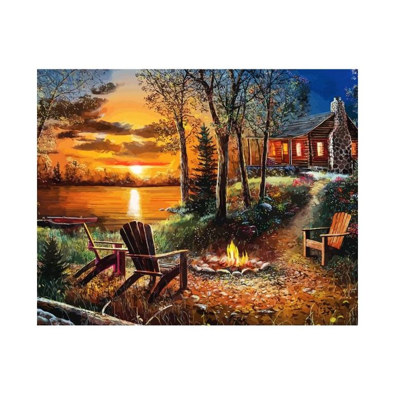 SMT Creatoys Diamantový obrázek 30 x 40 cm Srb u jezera 1006446