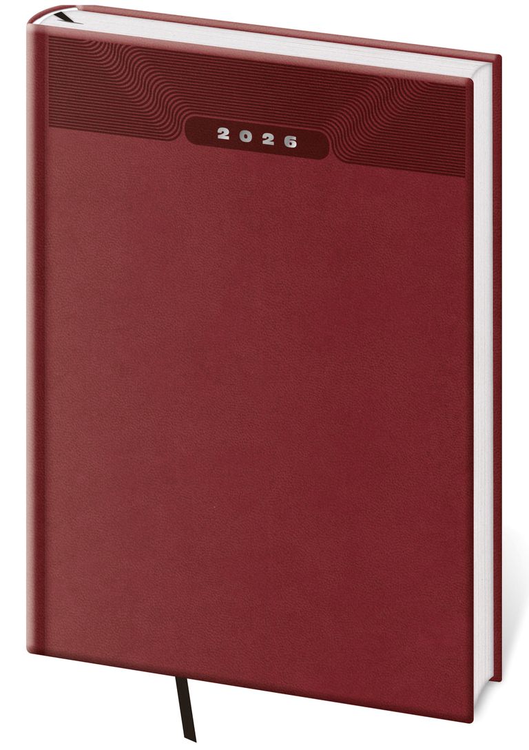 Denní diář 2026 A4 Print Classic angl. červený