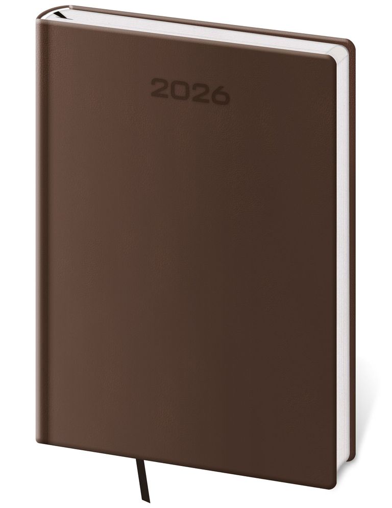 Diář 2026 denní A5 Soft - hnědá