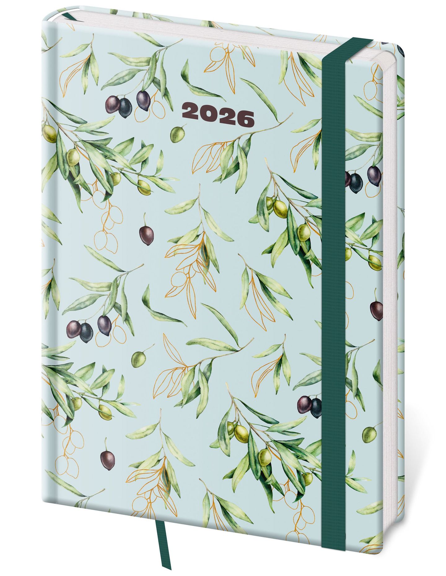 Diář 2026 denní A5 Vario - Olive s gumičkou