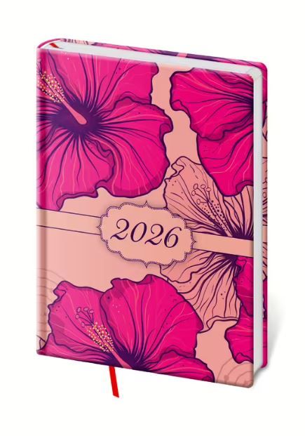 Diář 2026 týdenní A5 Vario Lyra - Hibiscus