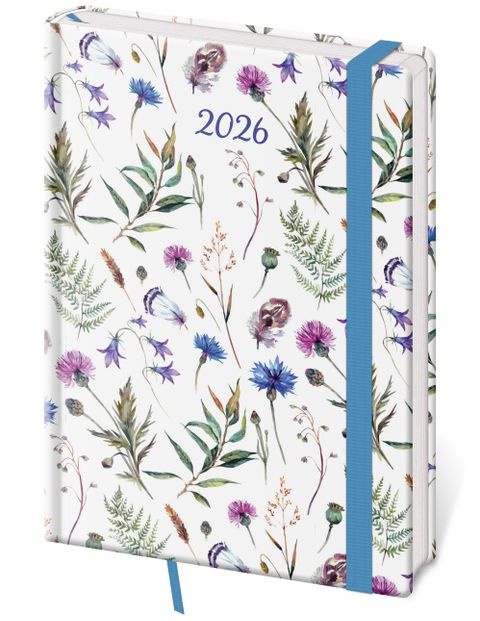 Obrázek produktu: Diář 2026 týdenní A5 Vario - Wildflowers s gumičkou
