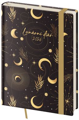 Obrázek produktu: Diář 2026 týdenní B6 lunární Luna s gumičkou
