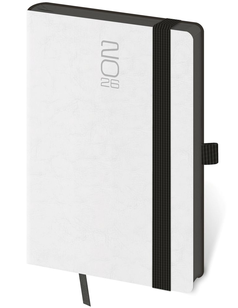 Diář 2026 týdenní kapesní Memory s gumičkou - bílá