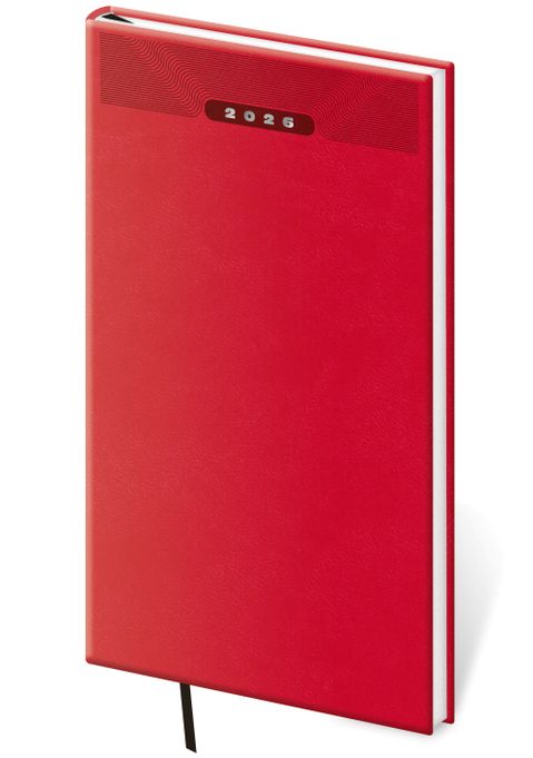 Obrázek produktu: Diář 2026 týdenní kapesní Print Classic - červená