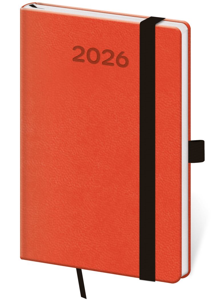 Diář 2026 týdenní kapesní Print Pop - oranžová