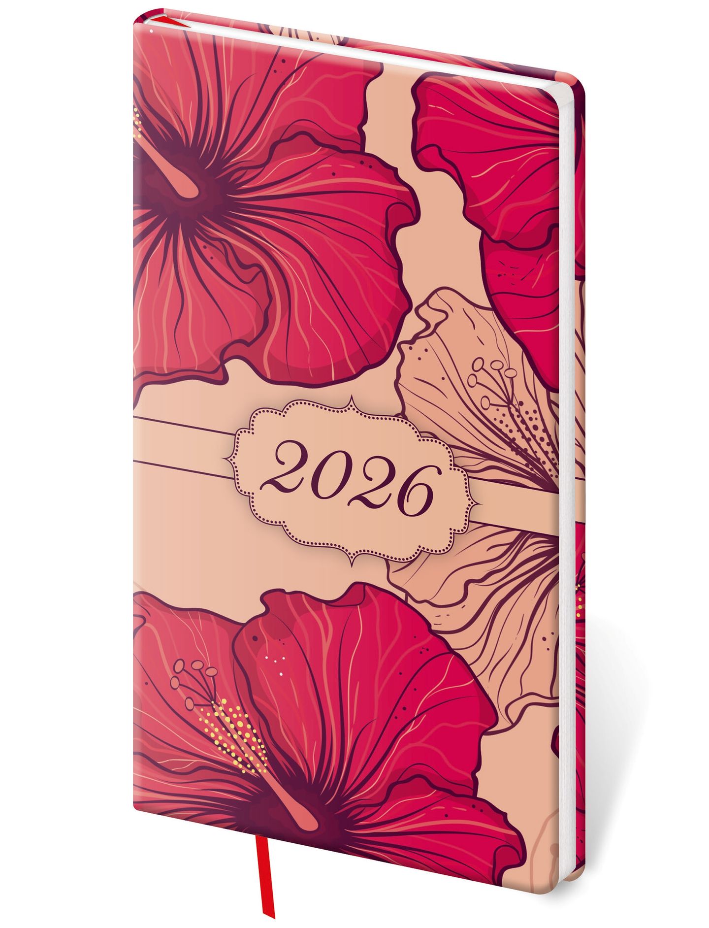 Diář 2026 týdenní kapesní Vario Lyra - Hibiscus