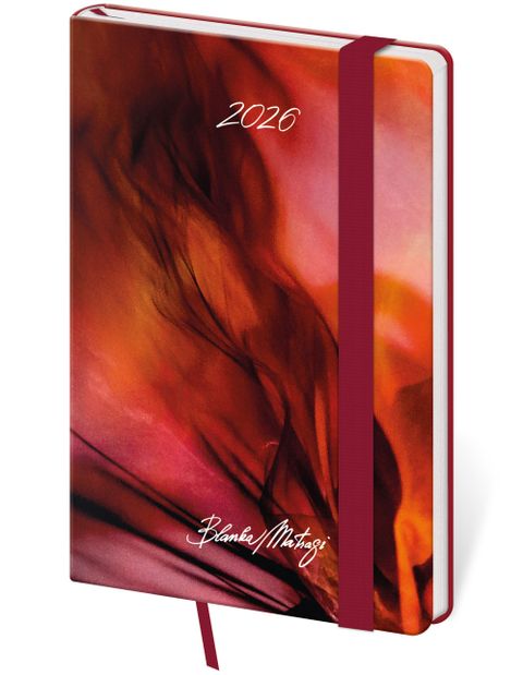 Obrázek produktu: Diář 2026 týdenní kapesní Vario - Matragi Red s gumičkou