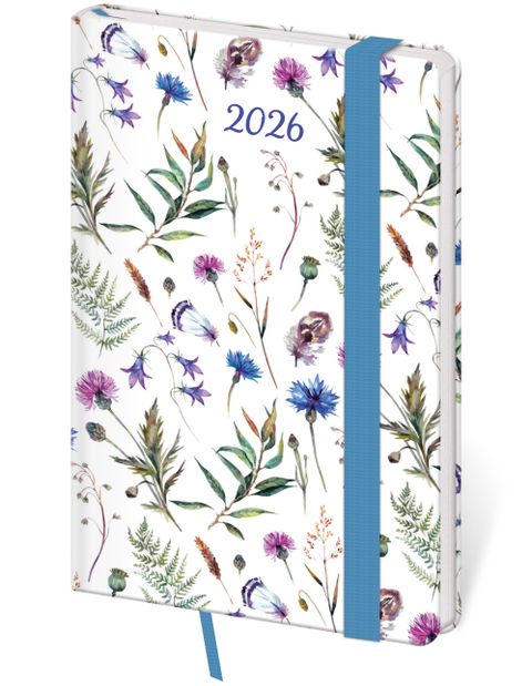 Obrázek produktu: Diář 2026 týdenní kapesní Vario - Wildflowers s gumičkou