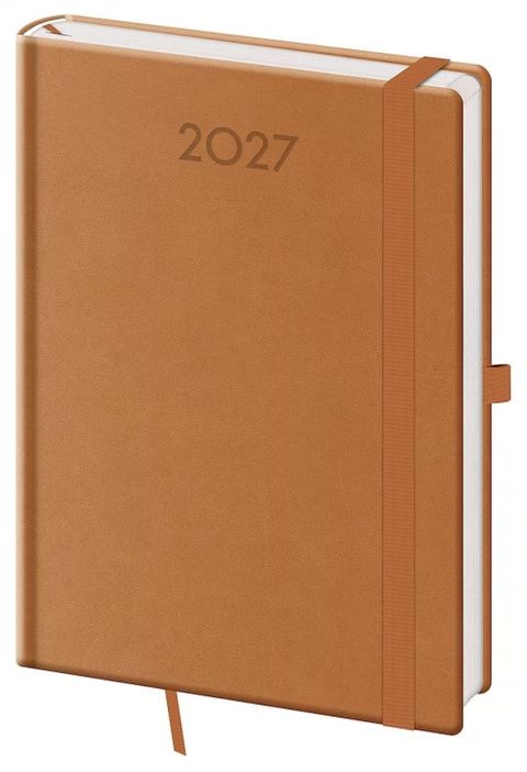 Obrázek produktu: Diář 2027 denní A5 Print Plus - přírodní hnědá NEW