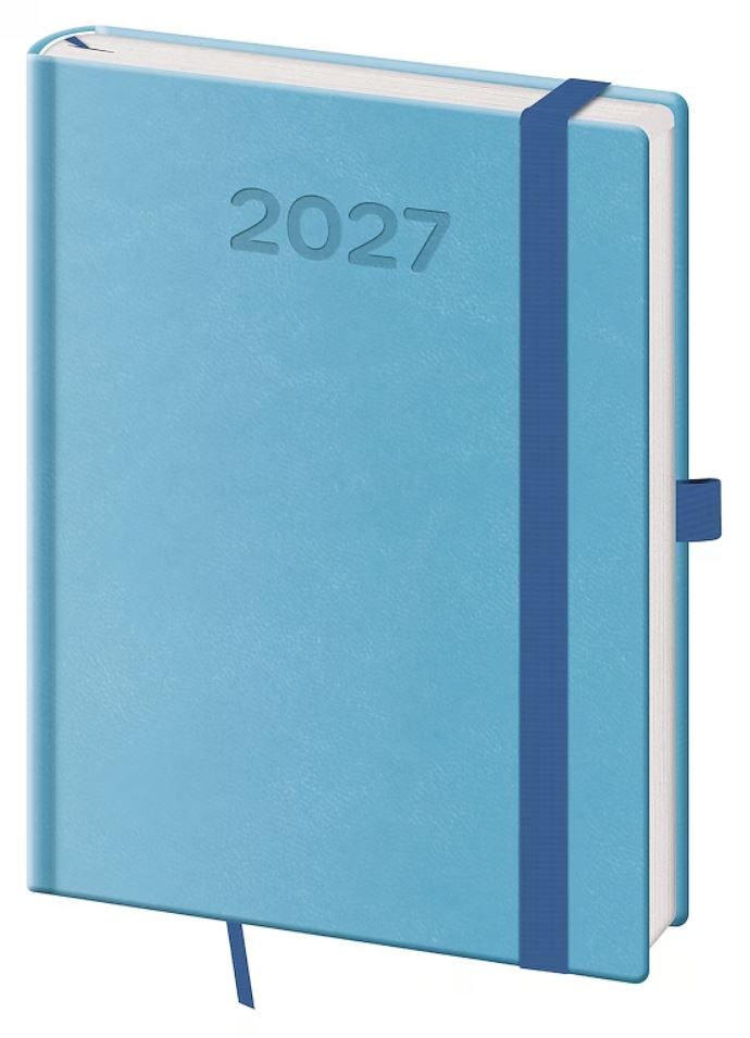 Diář 2027 denní B6 Print Pop - světle modrá