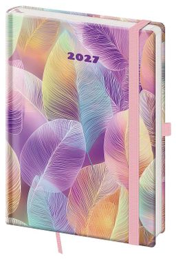 Obrázek produktu: Diář 2027 týdenní A5 Vario - Feathers s gumičkou